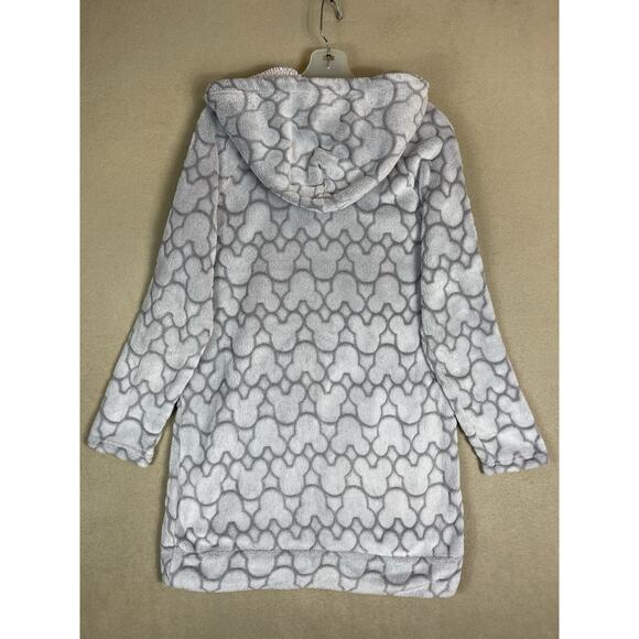 Disney Hoodie Womens M Gray Mickey Mouse Lounger Sherpa Fleece Soft Pajama - Picture 9 of 10